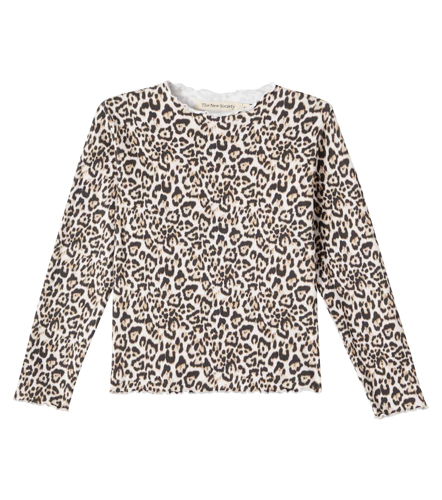 The New Society Leopard-print Cotton-blend Top In Multi
