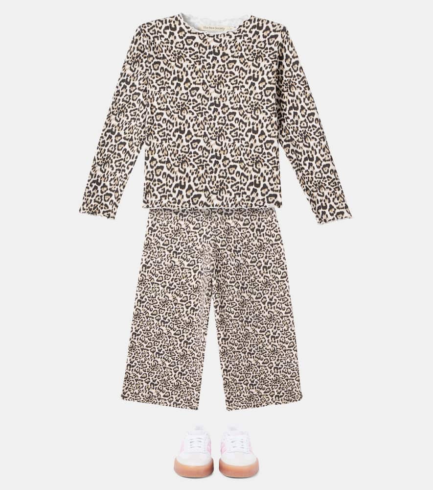 The New Society Leopard-print Cotton-blend Top In Multi