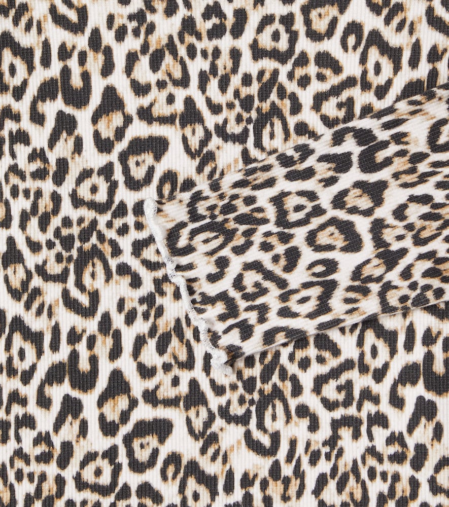 The New Society Leopard-print Cotton-blend Top In Multi