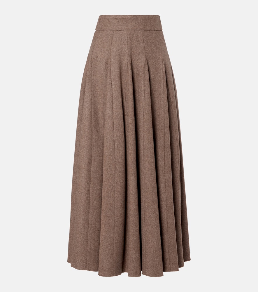 Max Mara Bellico Wool Maxi Skirt In Brown