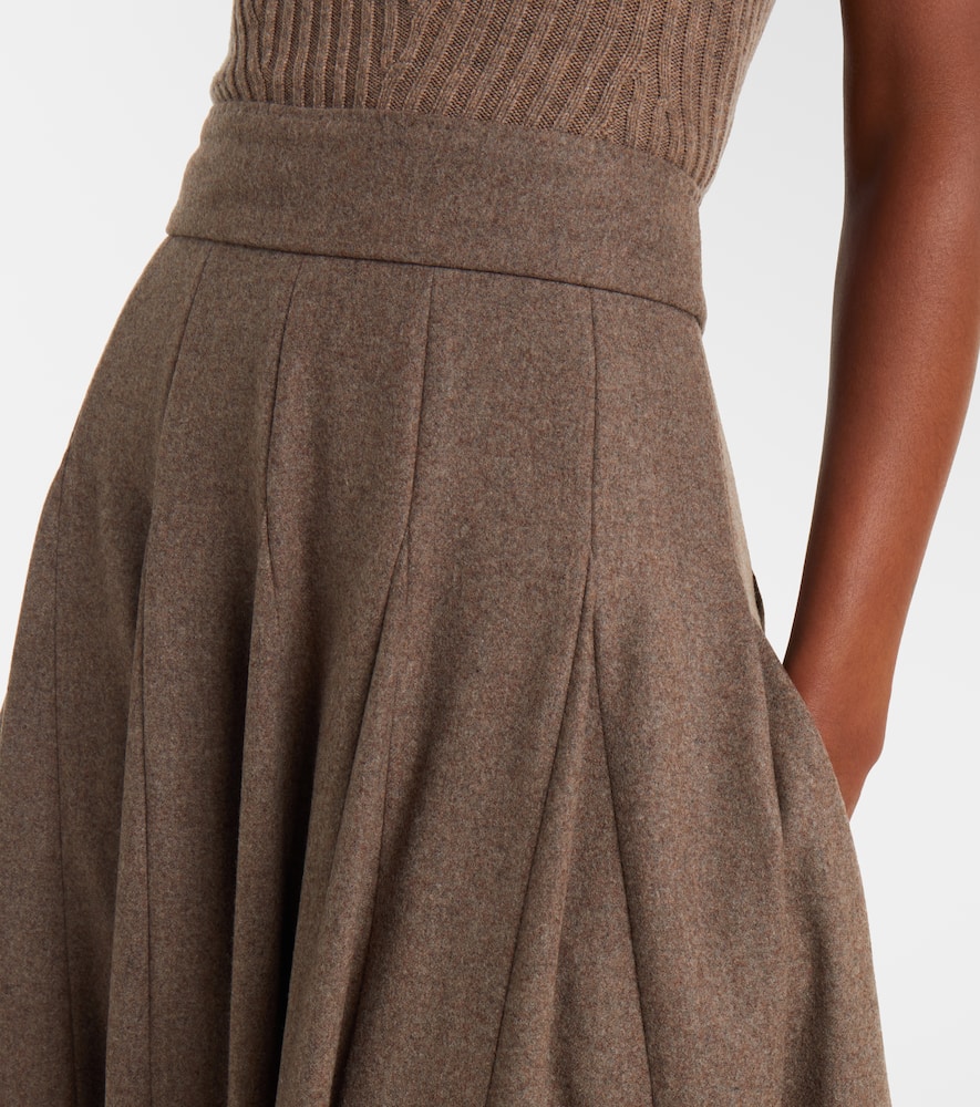 Max Mara Bellico Wool Maxi Skirt In Brown