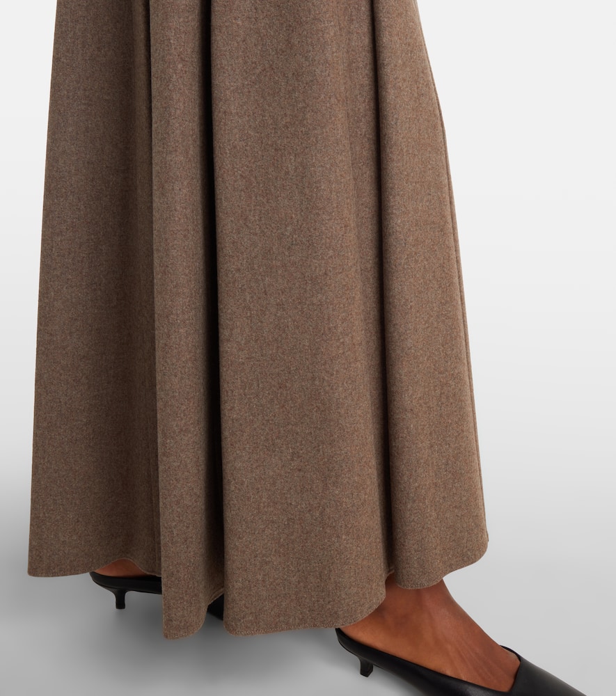 Max Mara Bellico Wool Maxi Skirt In Brown