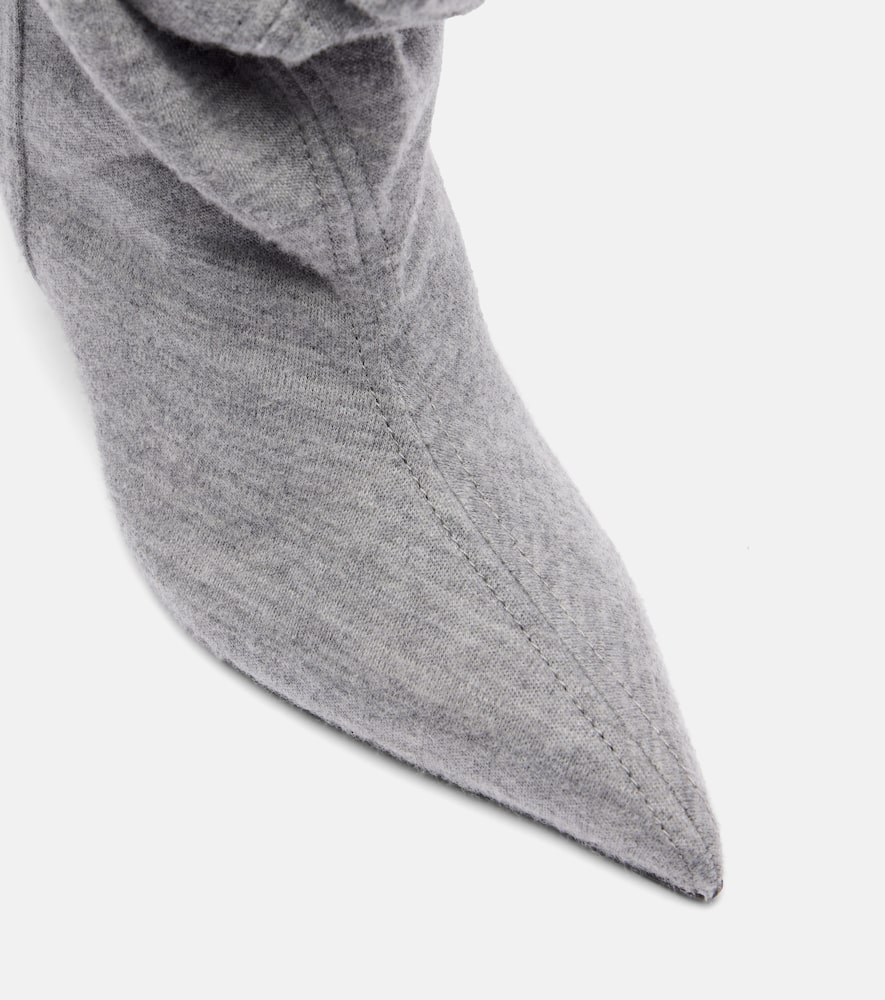 Balmain Draped Ankle Boots In Gray