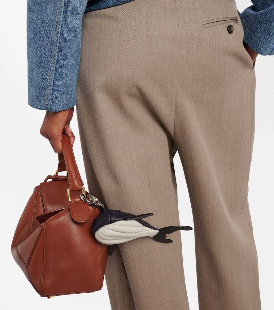 Loewe Leather Bag Charm In Blue