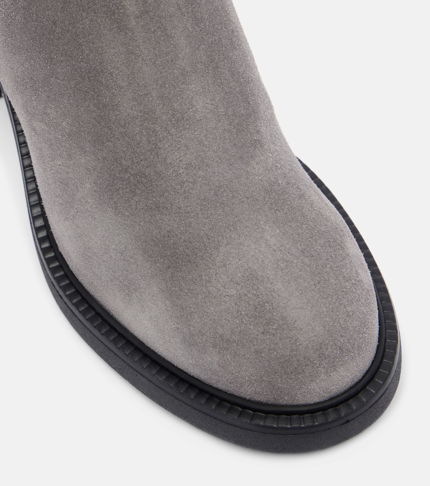  Tod's Tod's 60 Shearling-trimmed Suede Ankle Boots 