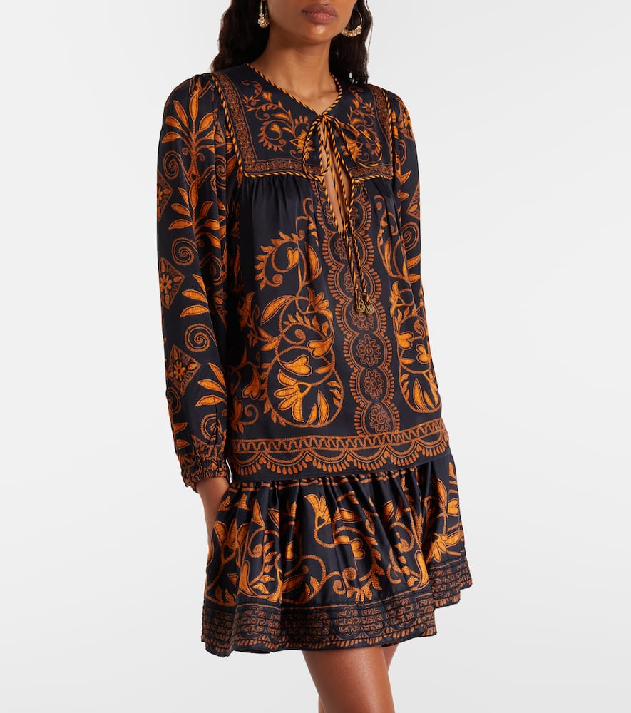 Farm Rio Cornely Ainika Blouse In Black