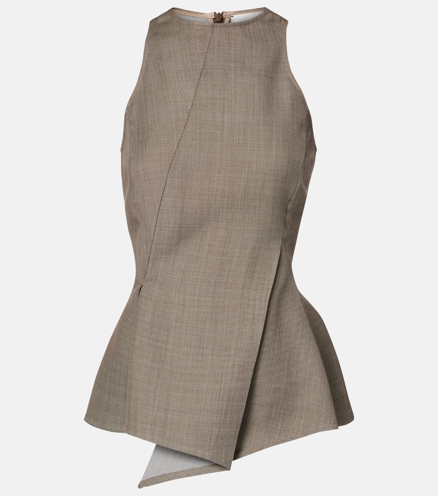 Magda Butrym Asymmetric peplum wool top