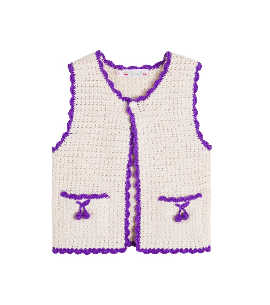 Bonpoint White Laila Crochet Cotton Vest Y Size 10 - Mytheresa