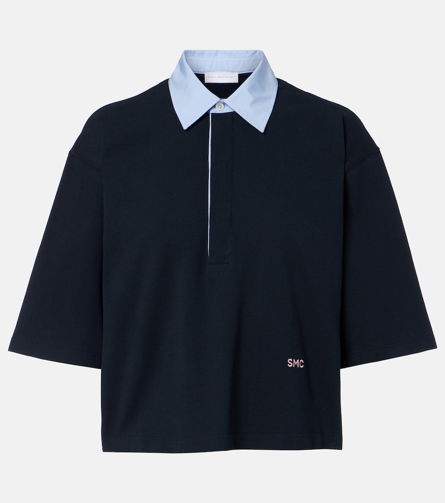 Stella McCartney Cropped cotton piqué polo shirt