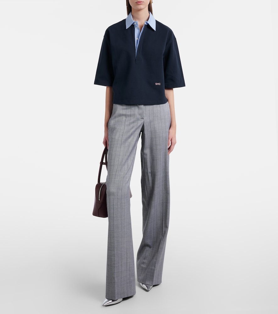 Stella McCartney Cropped cotton piqué polo shirt