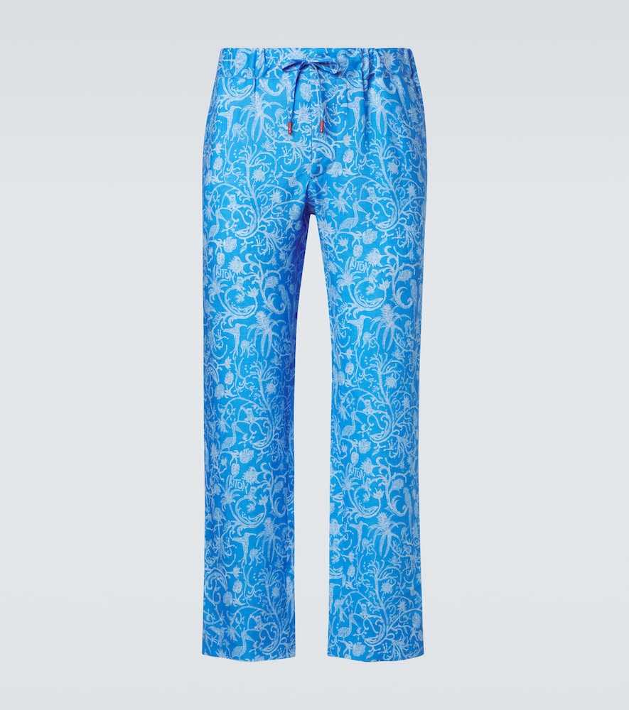 Kiton Printed linen pants