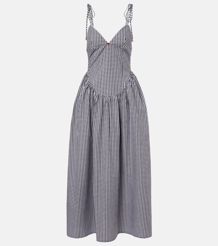 Bananhot Paloma Gingham Cotton Poplin Maxi Dress