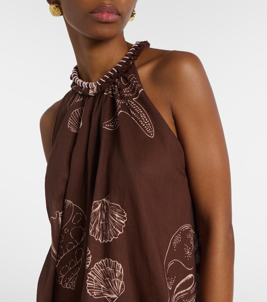 Cleo Printed Halterneck Cotton Top