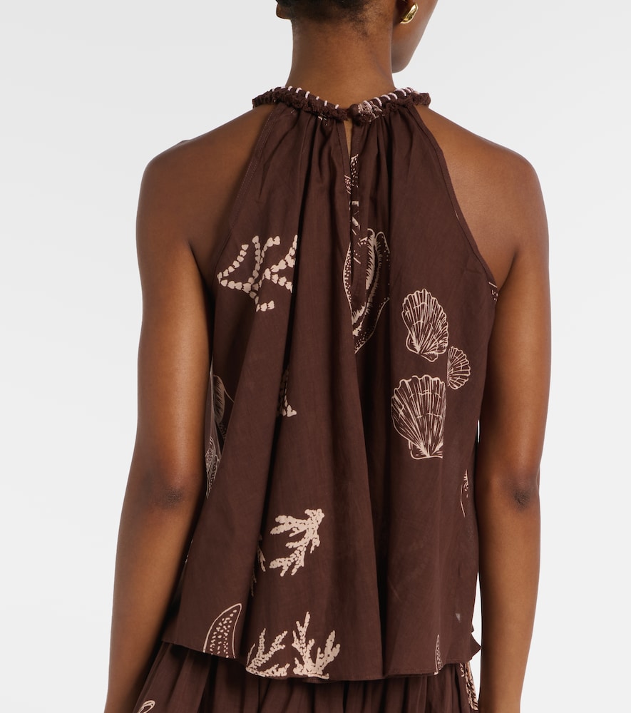 Cleo Printed Halterneck Cotton Top