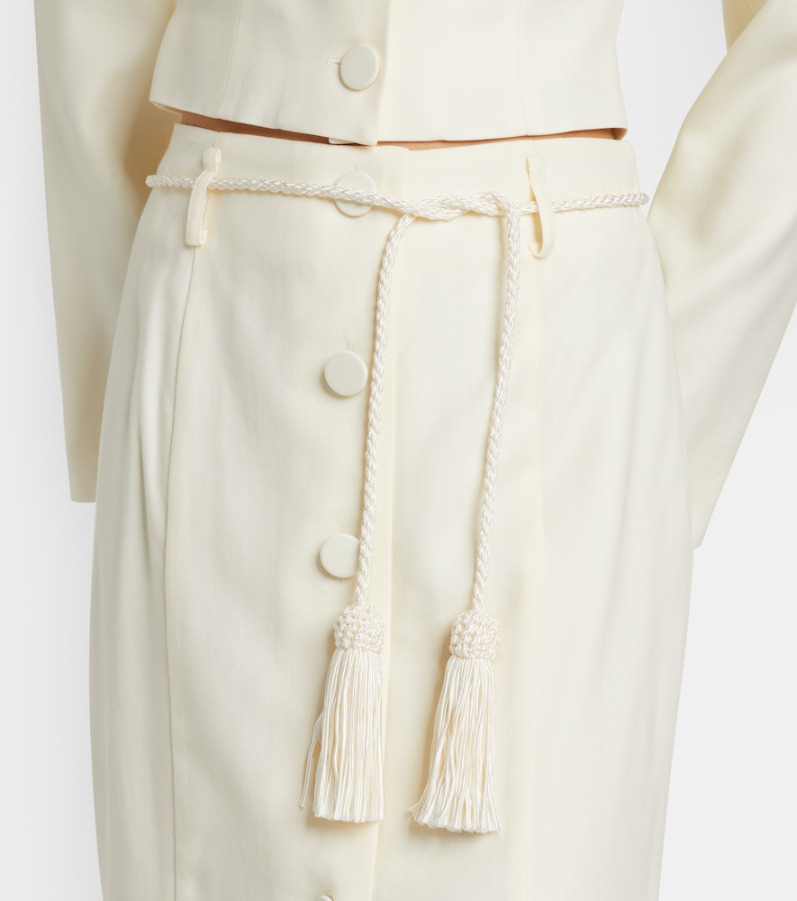  Posse Posse Elspeth Belted Wool Midi Skirt 