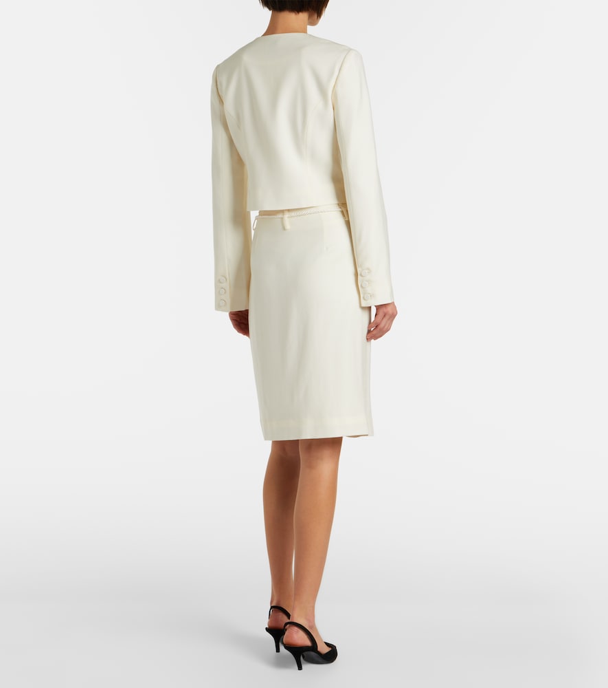  Posse Posse Elspeth Belted Wool Midi Skirt 