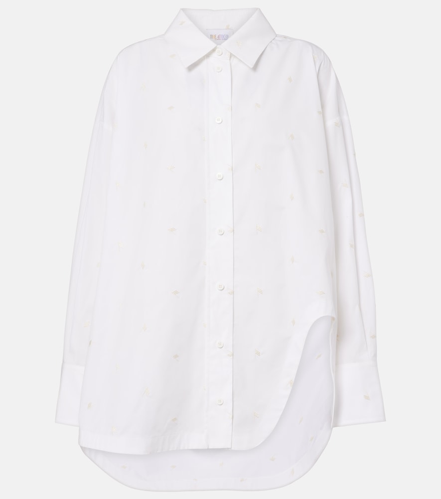 The Attico Embroidered cotton-blend poplin shirt