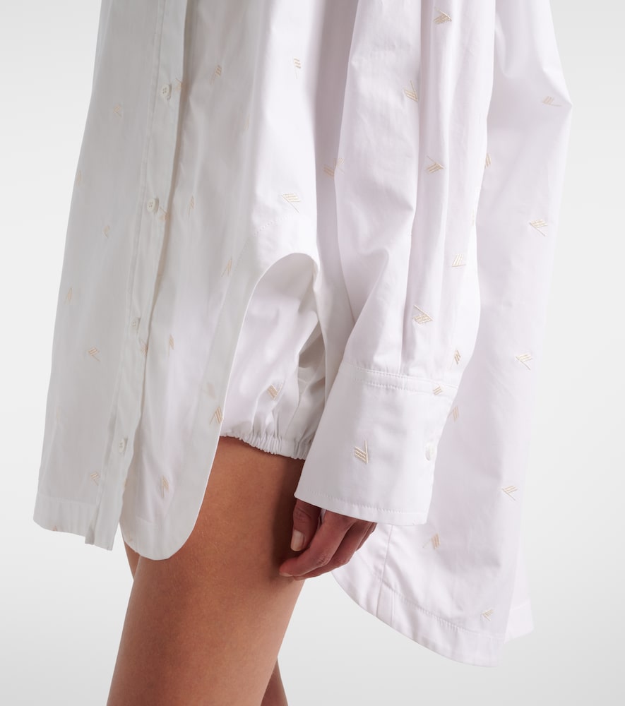 Embroidered Cotton-Blend Poplin Shirt