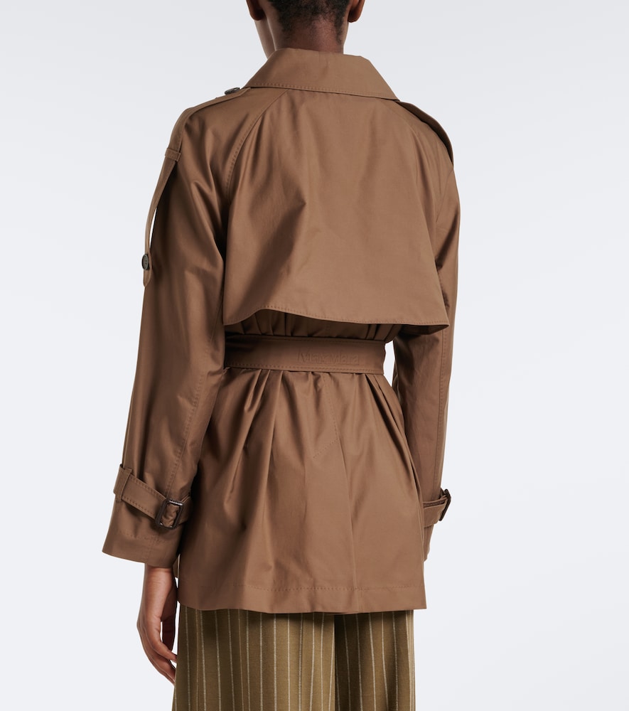 Cropped Cotton-Blend Twill Trench Coat