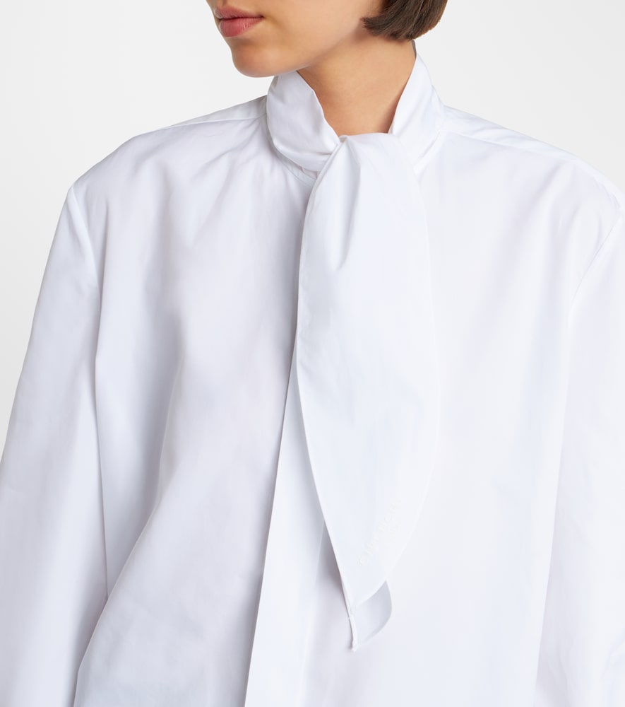 Tie-Neck Cotton Shirt