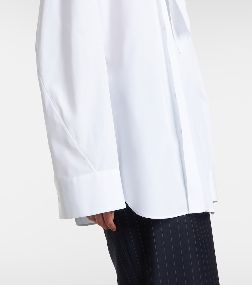 Tie-Neck Cotton Shirt