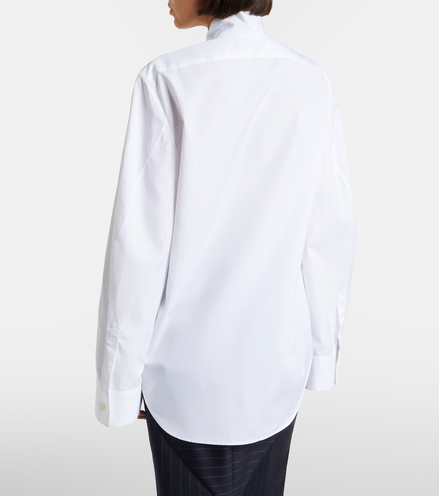 Tie-Neck Cotton Shirt
