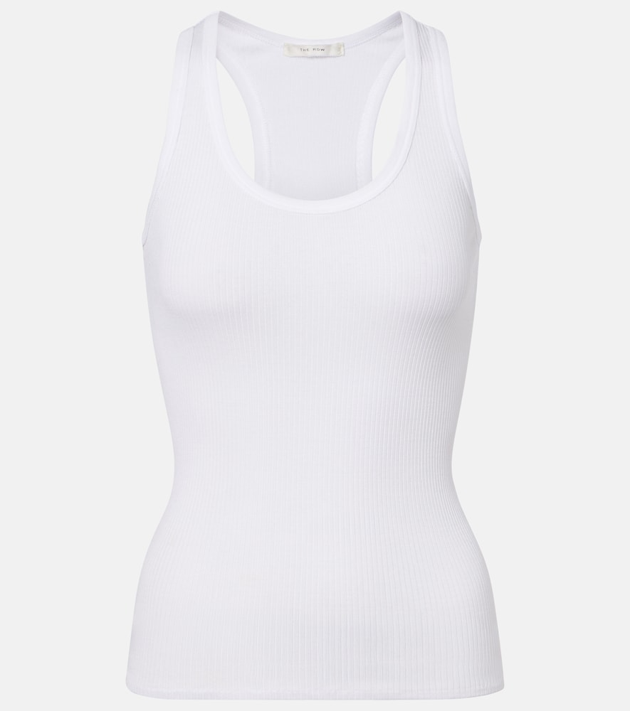 The Row Women's White Cendrea Ribbed-Knit Cotton Tank Top UK Size 10 - Mytheresa