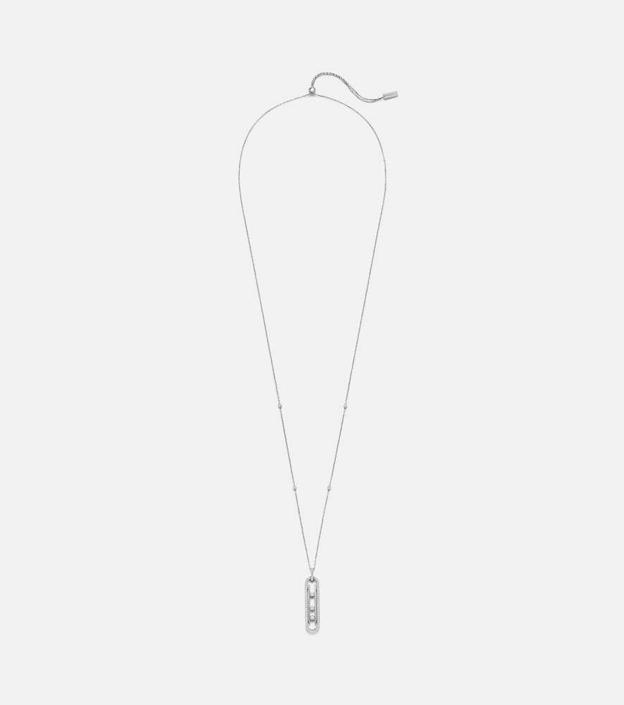 Messika Move 10th 18kt white gold pendant necklace with diamonds