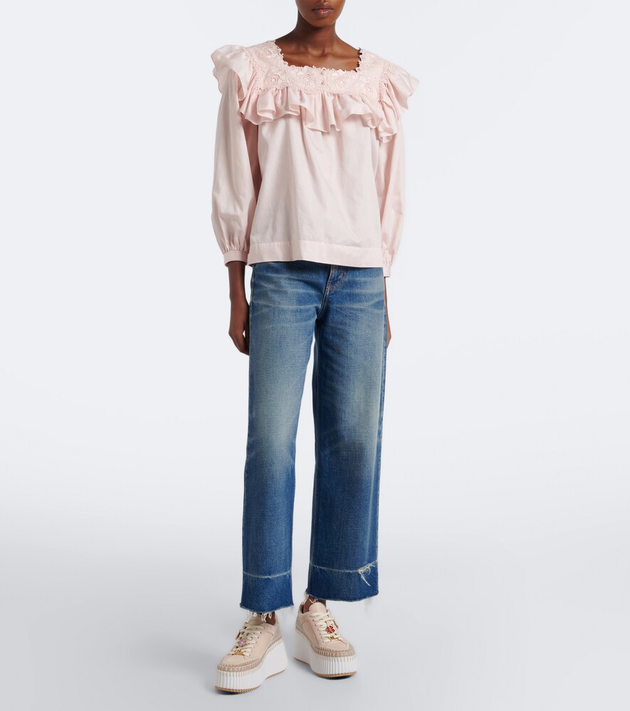 Chloé Nama Suede And Leather Platform Sneakers