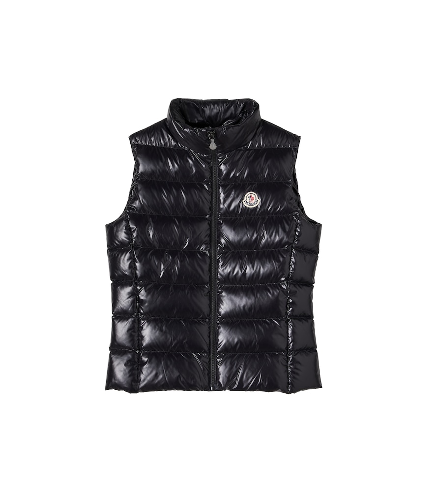Moncler Enfant Black Ghany Logo Down Vest Y Size 8 - Mytheresa