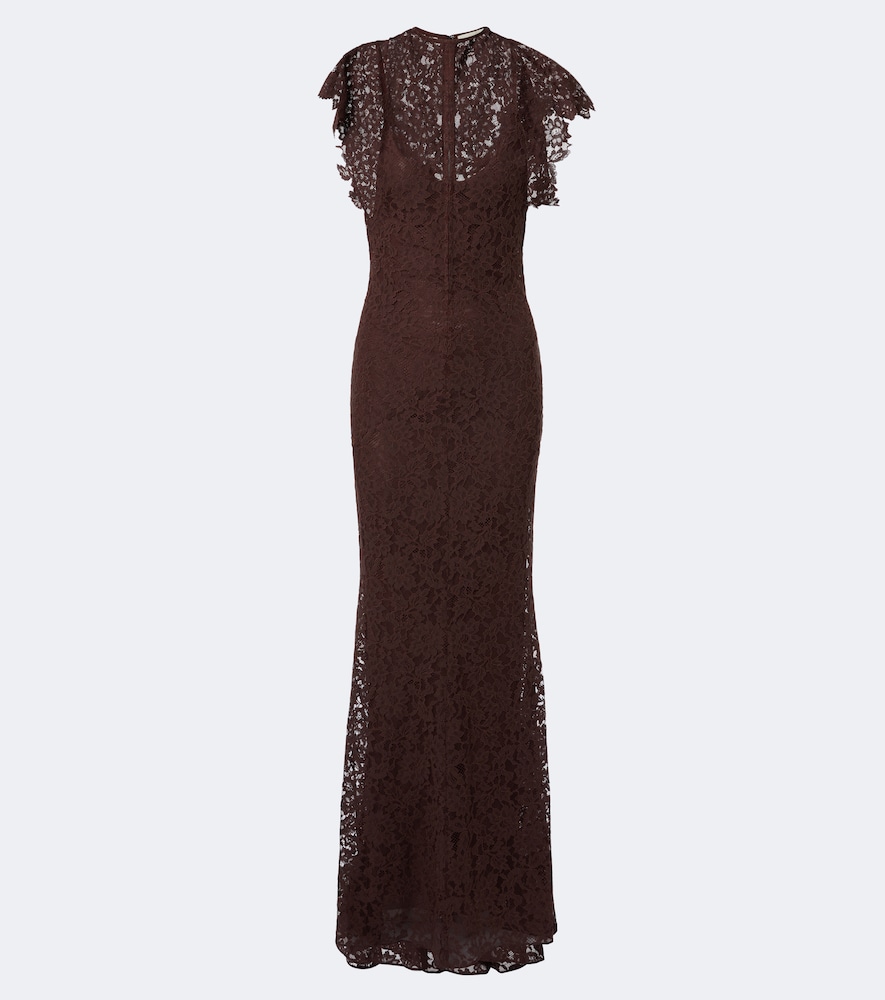 De La Vali Laia cutout cotton-blend lace maxi dress