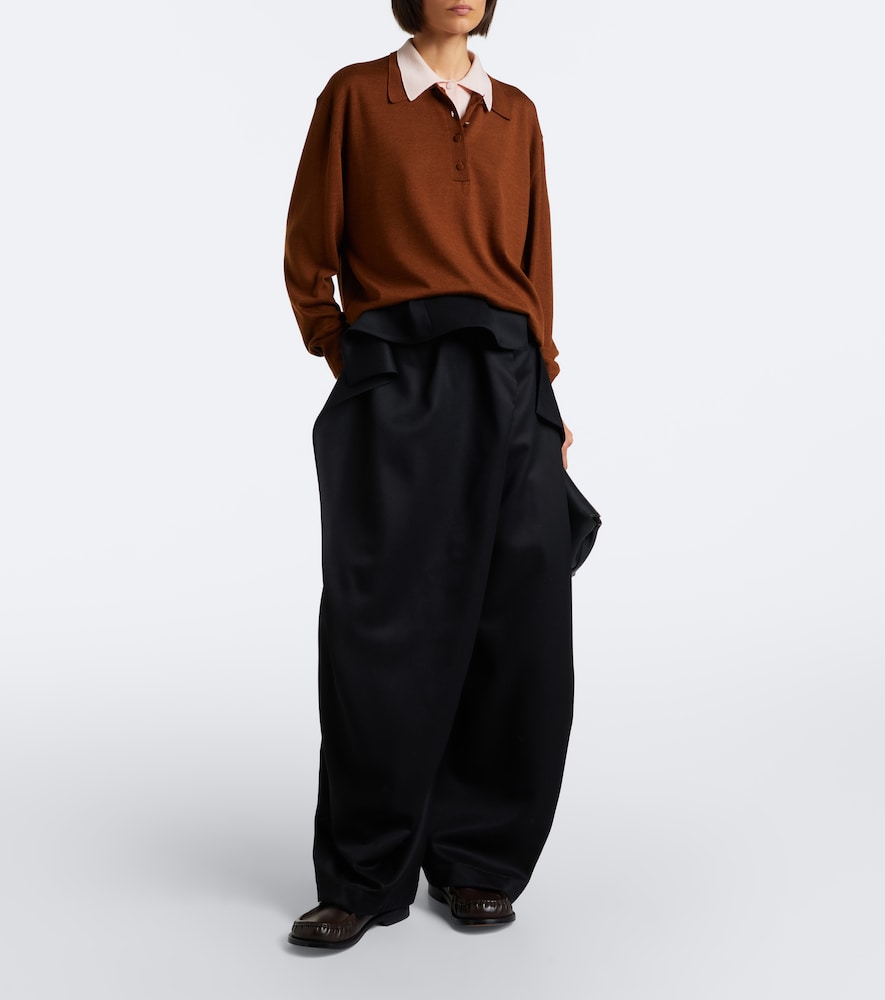 Layered Wool And Silk Polo Sweater