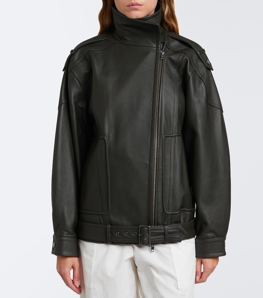 Oversized Leather Biker Jacket