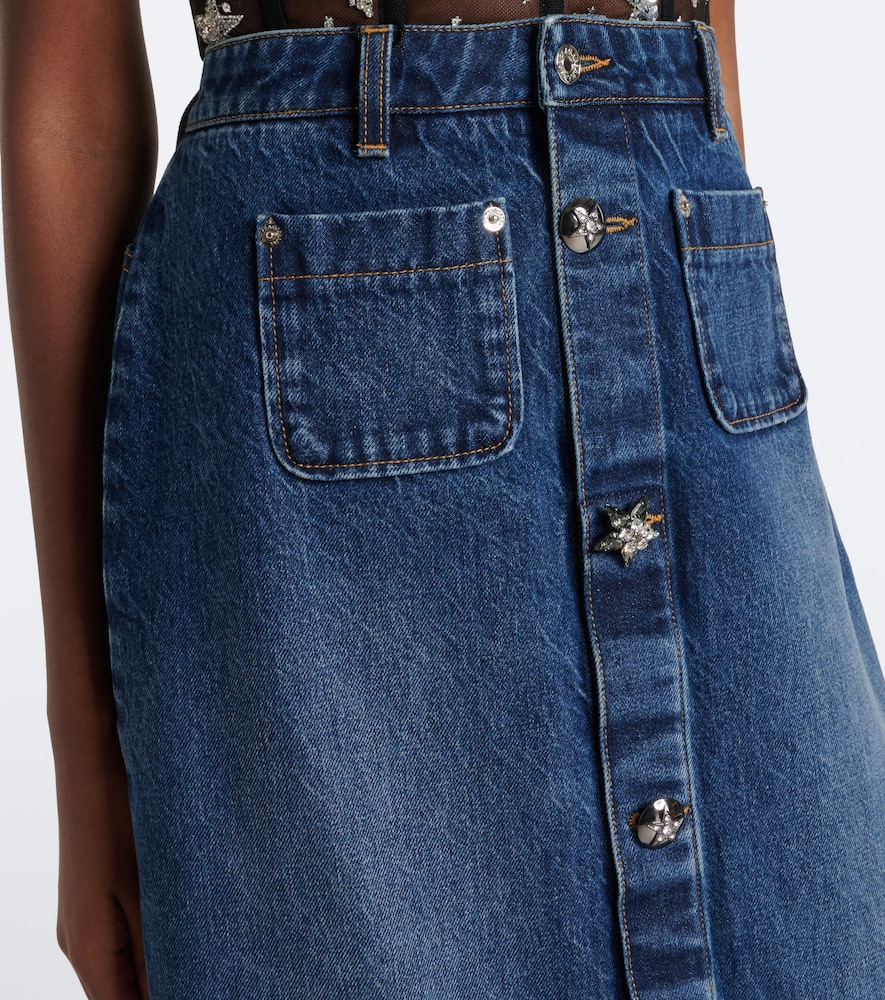 Dolce&Gabbana Embellished Faded Denim Maxi