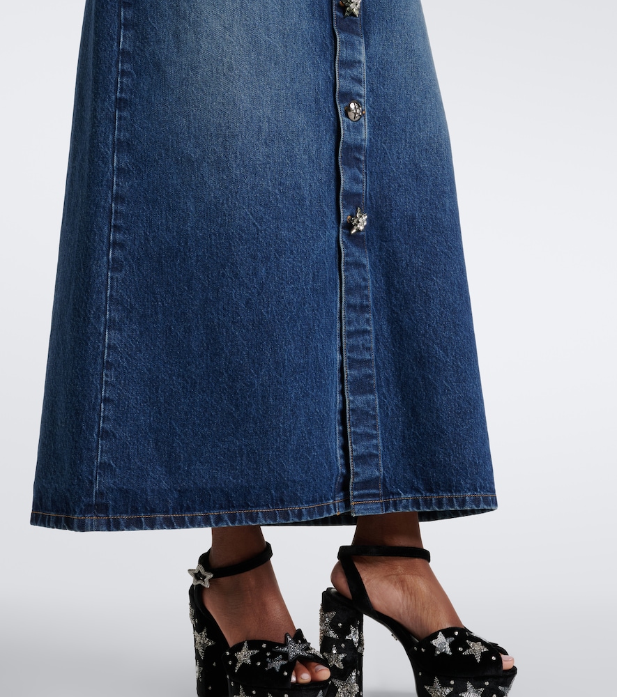 Dolce&Gabbana Embellished Faded Denim Maxi