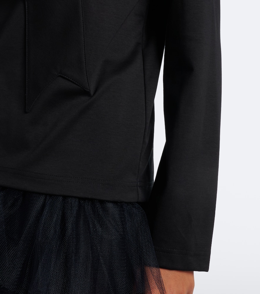 Bow-Detail Cotton Jersey Top