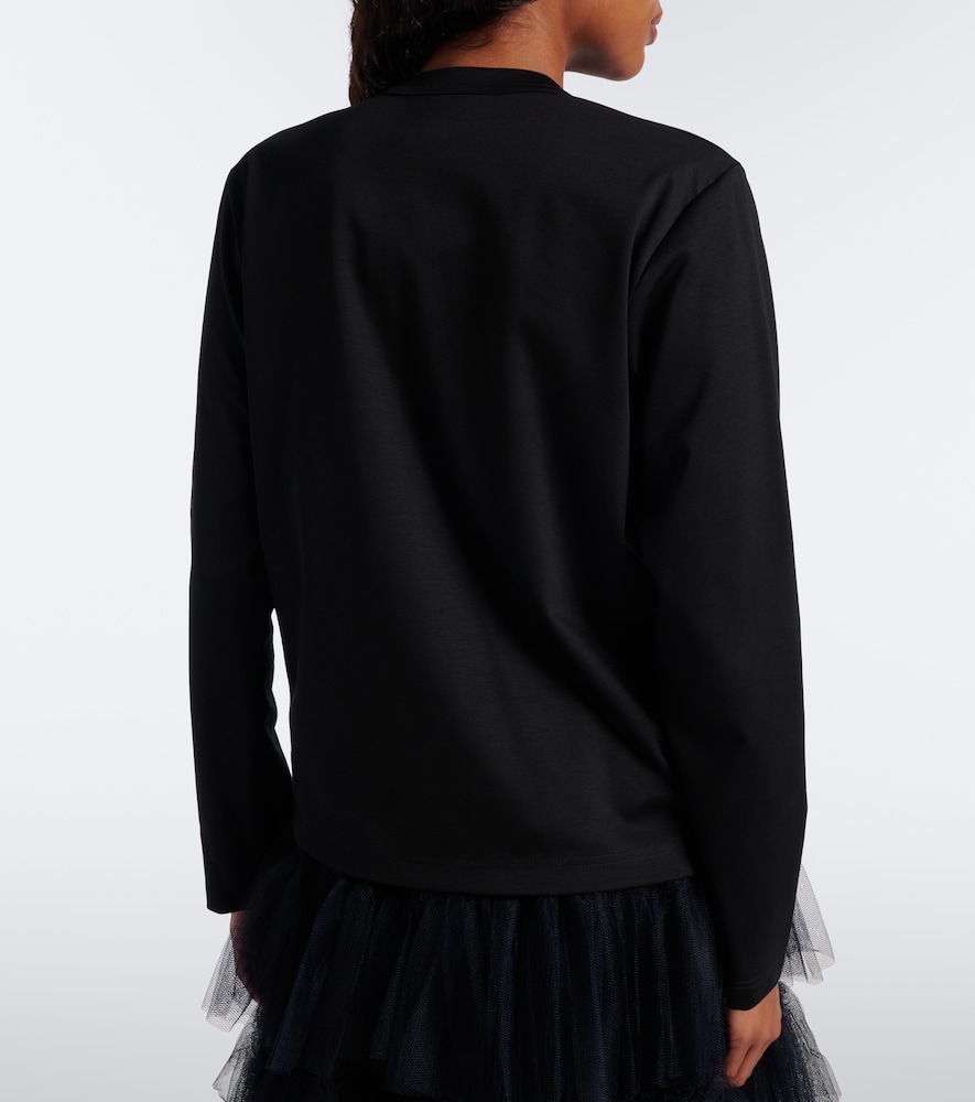 Bow-Detail Cotton Jersey Top