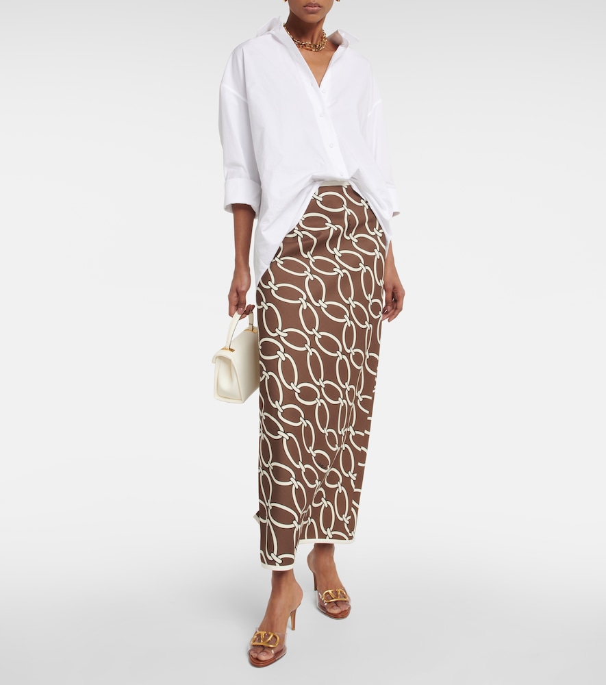 Valentino Chain-print maxi skirt