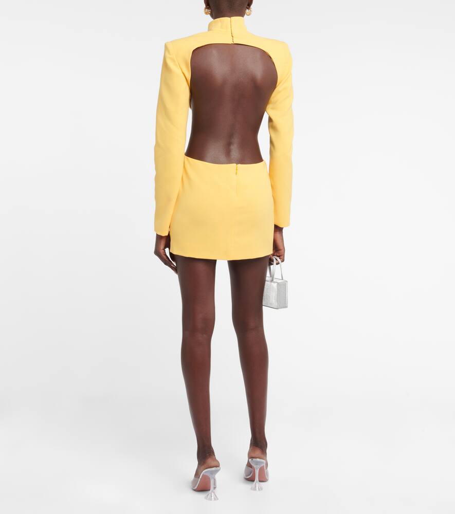 Shop Monot Mônot Cutout Crêpe Minidress In Yellow