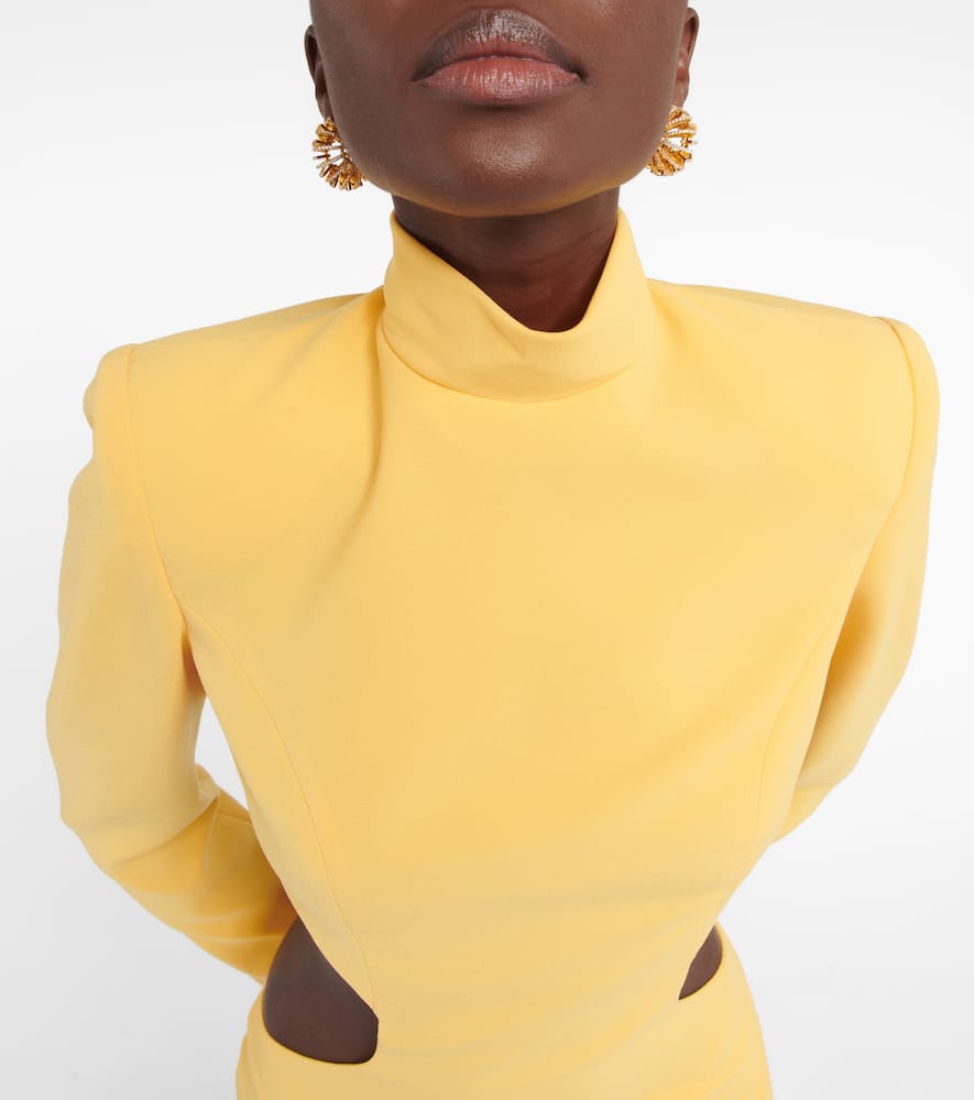 Monot Mônot Cutout Crêpe Minidress In Yellow