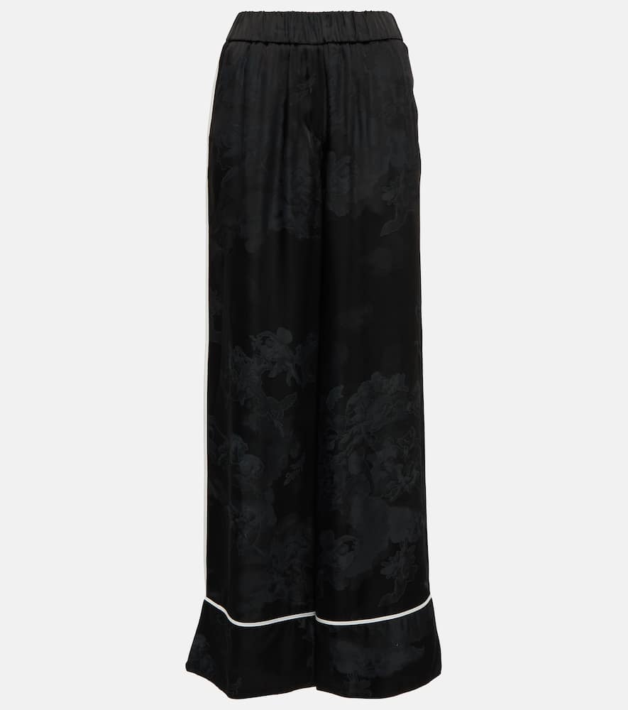 Off-white Piped-trim Pyjama Trousers In Black