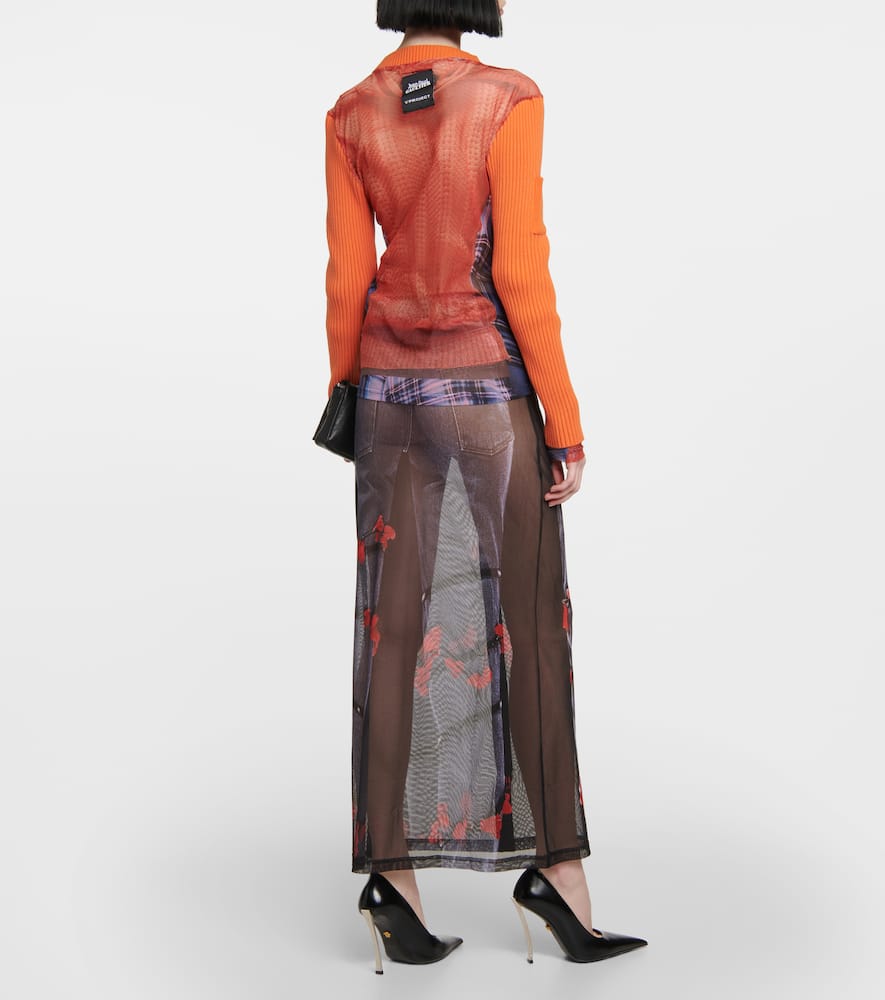 Y/project X Jean Paul Gaultier Trompe L'oeil Top In Burnt Orange