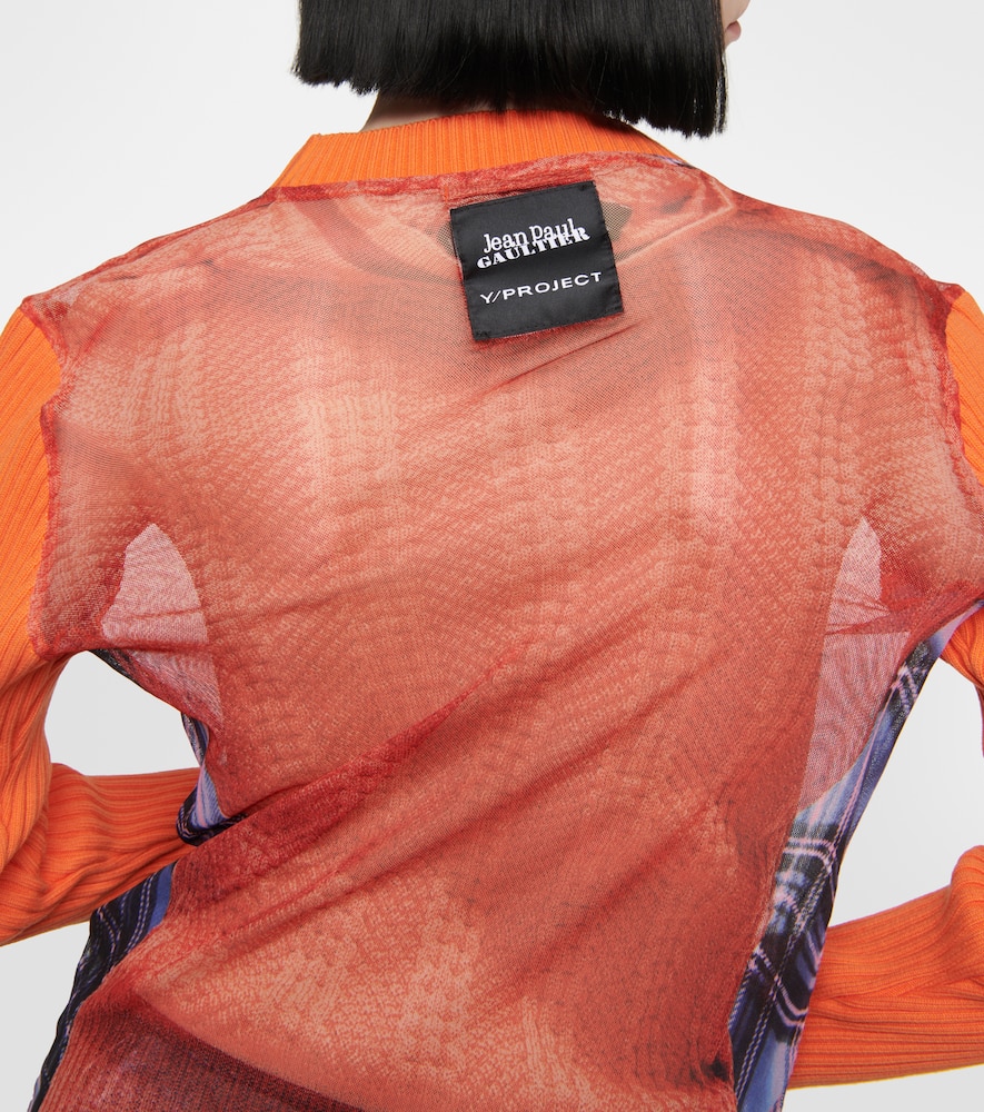 Y/project X Jean Paul Gaultier Trompe L'oeil Top In Burnt Orange