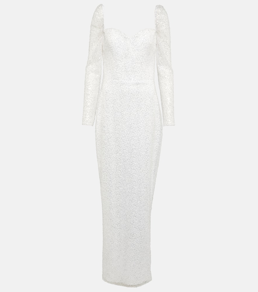 Rasario Bridal Rossalind Sequined Gown In White