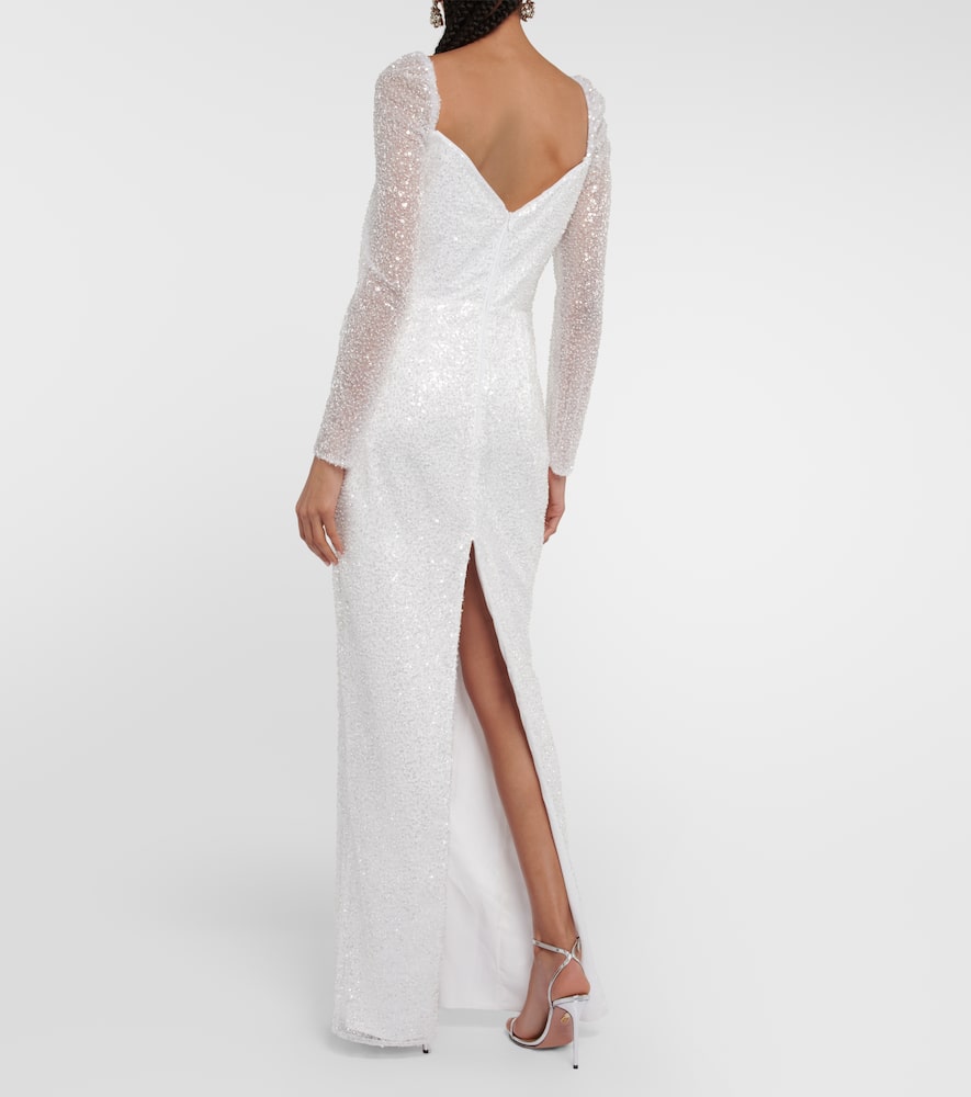 Rasario Bridal Rossalind Sequined Gown In White