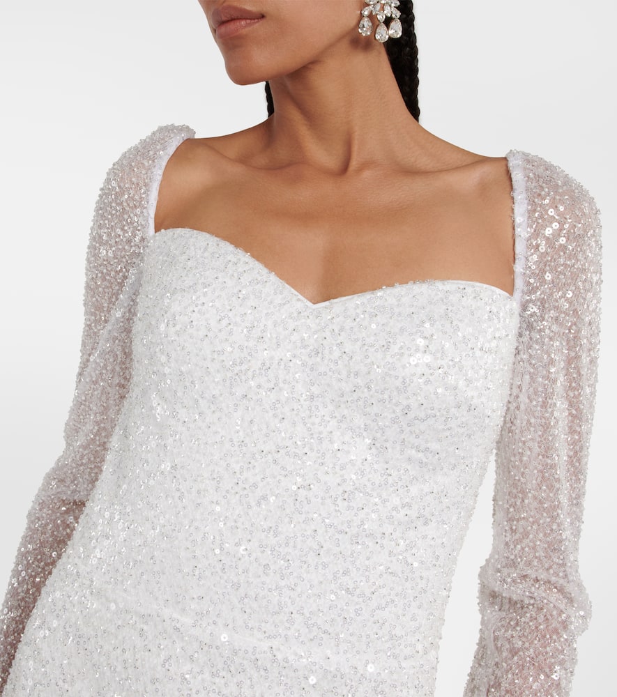 Rasario Bridal Rossalind Sequined Gown In White