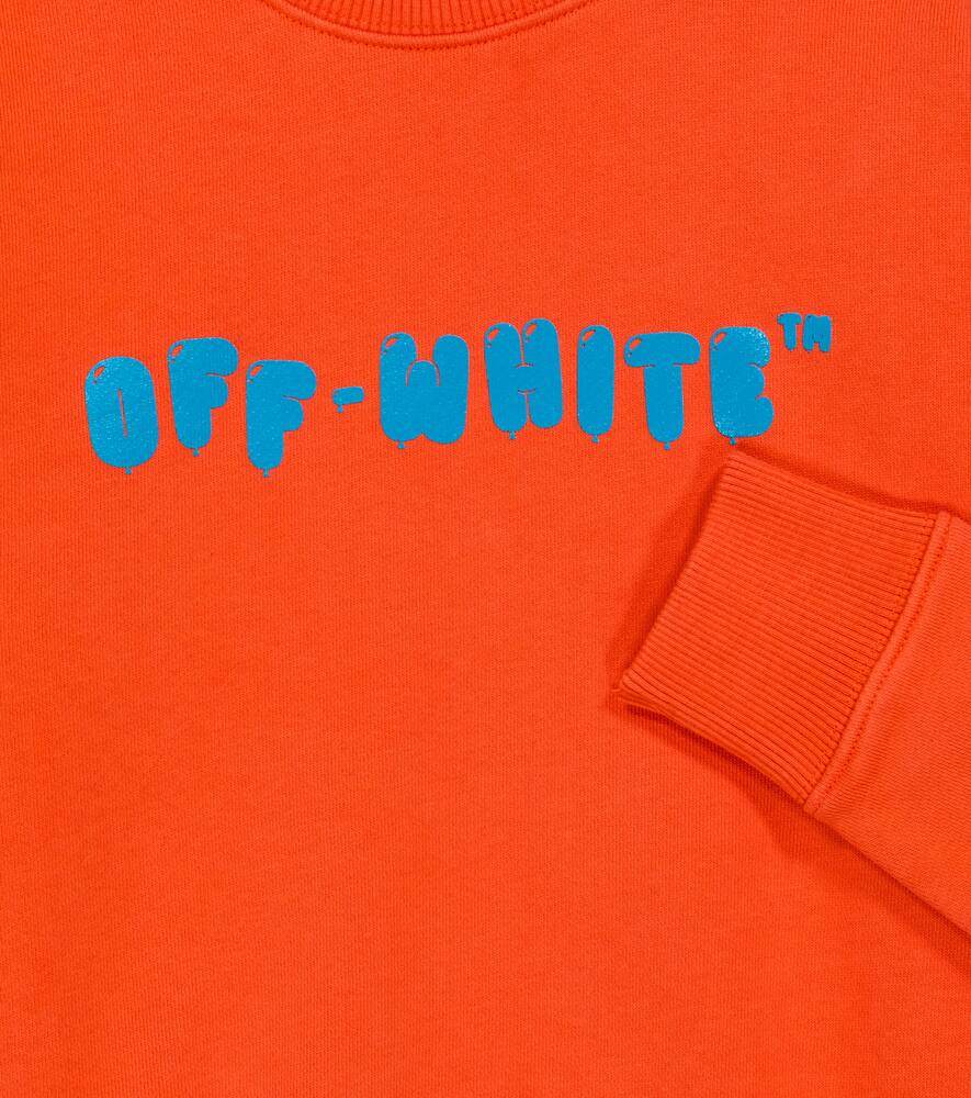 Shop Off-white Printed Cotton Jersey Sweatshirt In Red Blue