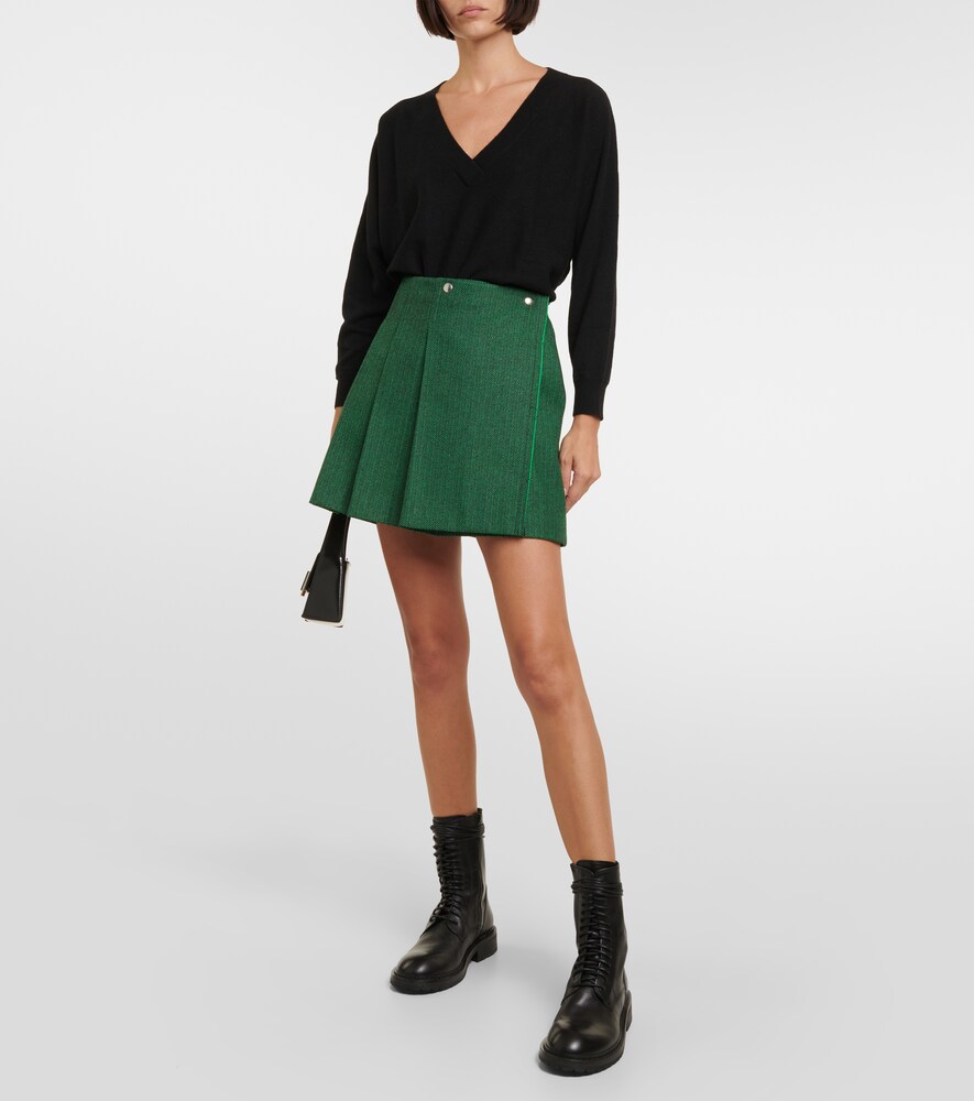  Plan C Plan C Pleated Wool-blend Miniskirt 