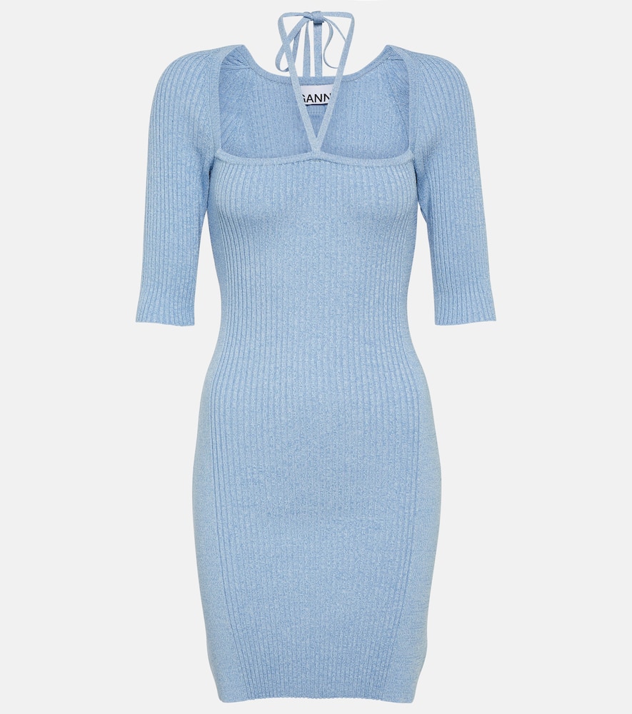 Ganni Mélange knit mini dress