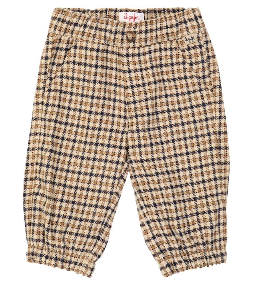 Il Gufo Baby checked cotton-blend pants